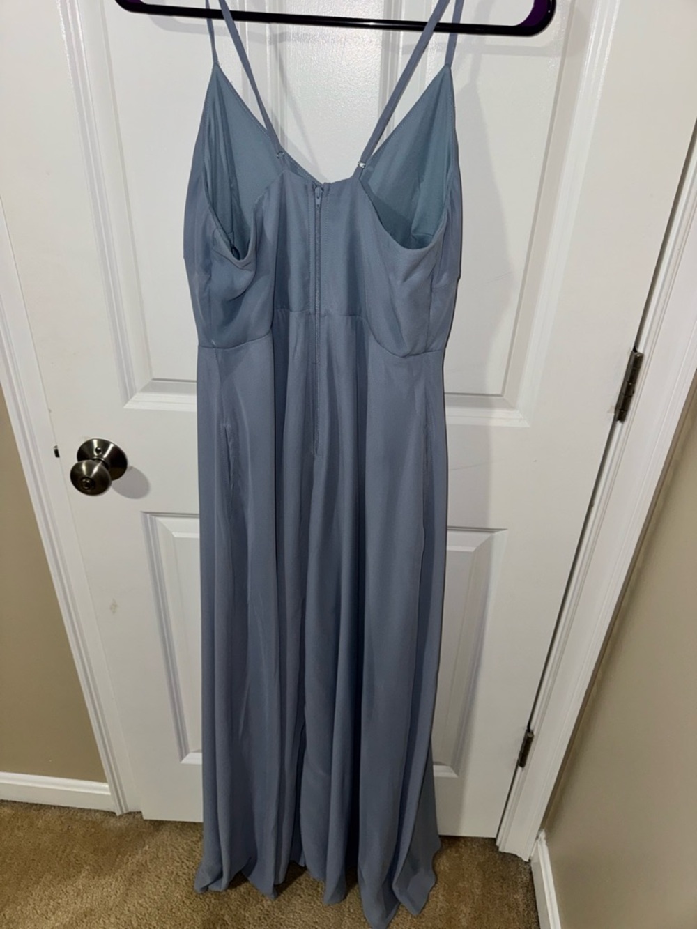 Birdy Grey Theresa Spaghetti-Strap Wedding Bridesmaids Dress in Dusty Blue - Picture 4 of 4
